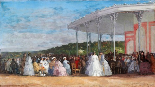 Eugène Boudin (1824-1898) "Concert at the Casino of Deauville", oil on canvas, 1865