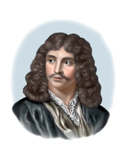 Moliere Portrait Modern Illustration