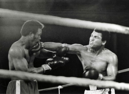 Boxing match between George Foreman and Muhammad Ali