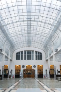 Main hall of Austrian Post Office Savings Bank in Vienna, Austria