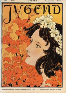 . English: The weekly magazine Jugend no 14/1896. Svenska: Veckotidskriften Jugend nr 14/1896. Deutsch: Kunst- und Literaturzeitschrift 'Jugend', Ausgabe Nr. 14/1896. 1896. Otto Eckmann - signature E ...