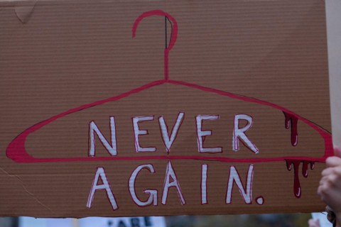 May 3, 2022, Boston, Massachusetts, USA: Impassioned demonstrators walked the streets of Boston's downtown chanting and holding signs Tuesday, a day after the leaked draft of a SCOTUS decision that pu...
