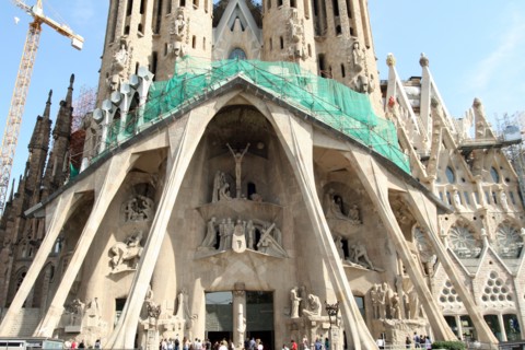 Sagrada Familia - Passion Facade (The Temple Expiatori de la Sagrada Família) [Barcelona, Catalonia, Spain, Europe].           .