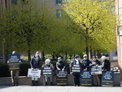Abortion right-to-life protest Edinburgh Scotland.