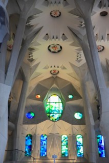 Spain, Catalonia, Barcelona, Sagrada Familia, basilica, interior,