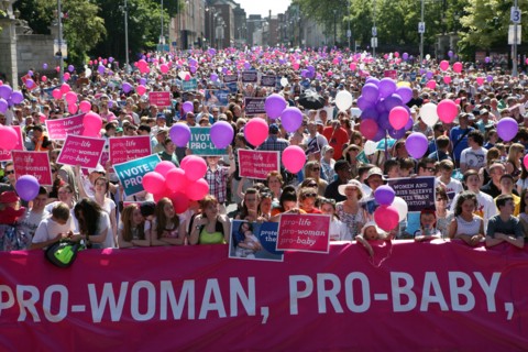 Ireland Vigil for Life....an estimated 60-100,000 people gather by the Dail to protest the new Abortion laws in Ireland