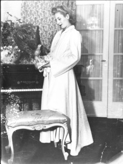 Portrait of Eva Peron at home