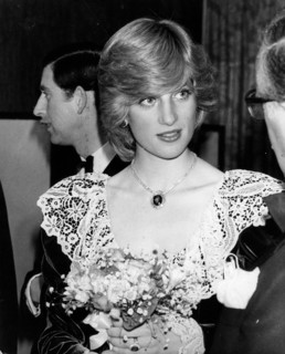 Princess Diana in her famous velvet dress