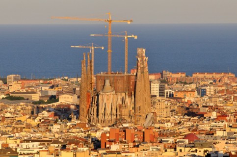 General view of Barcelona from Park Güell. Catalonia. Spain.