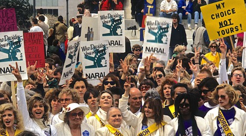 Washington, DC., USA, April, 1989
In one of the biggest political rallies in U.S. history, more than 300,000 Pro Choice demonstrators marched on the Capitol on Sunday to tell the government and the Su...