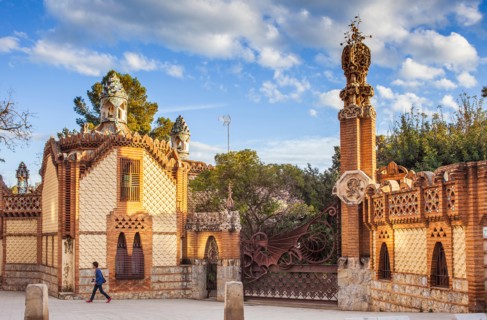 Pavellons de la Finca Guell, by Antonio Gaudi. Barcelona. Catalonia. Spain