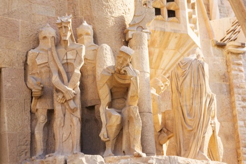 Detail from the Passion Facade of La Sagrada Familia, Barcelona, Catalunya, Spain
