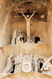 Detail from the Passion Facade of La Sagrada Familia, Barcelona, Catalunya, Spain