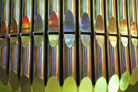 Spain, Barcelona, Sagrada Familia, organ, medium close-up,