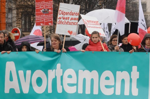 Far-right militants protest against right to abortion, Lyon, France
