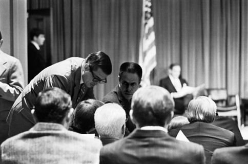 White House Counsel Charles W. Colson with Presidential Chief of Staff H.R. Haldeman on November 15, 1972, during the Watergate investigation period and shortly after the re-election of President Rich...