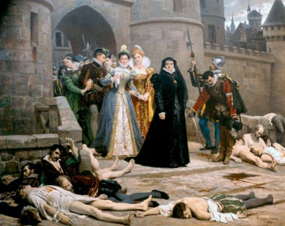 The St Bartholomew's Day massacre (Massacre de la Saint-Barthélemy) in 1572. In the religious war between the royalist Catholics and the Huguenots (French Calvinist Protestants. Over a period of sever...