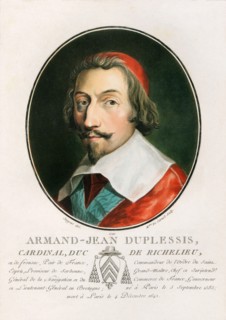 Cardinal Richelieu.  Cardinal Armand Jean du Plessis, 1st Duke of Richelieu and Fronsac, aka The Red Eminence, 1585-1642. French clergyman, nobleman and statesman.  After a work by Antoine-Francois Se...