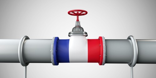 France oil and gas fuel pipeline. Oil industry concept. 3D Rendering