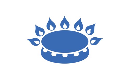 Blue gas burner icon. Concept of electricity power.