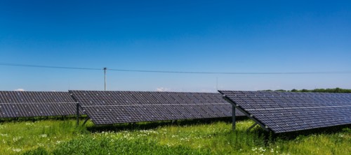 Solar panels on a sunny day