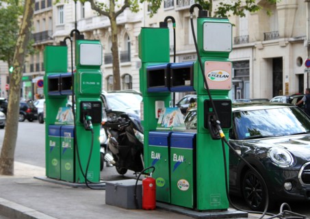 Elan petrol station, Paris, France.