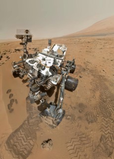 On Sol 84 (Oct. 31, 2012), NASA's Curiosity rover used the Mars Hand Lens Imager (MAHLI) to capture this set of 55 high-resolution images, which were stitched together to create this full-color self-p...