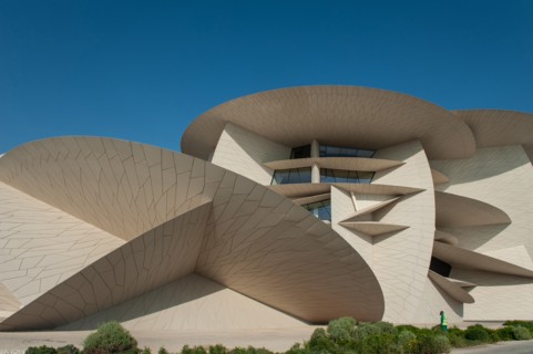 Designed by prize winning architect Jean Nouvel the National Museum of Qatar otherwise known as The Desert Rose in the capital Doha