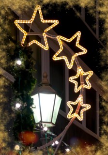 Beautiful Christmas decoration at the Christmas market in Koblenz, Germany