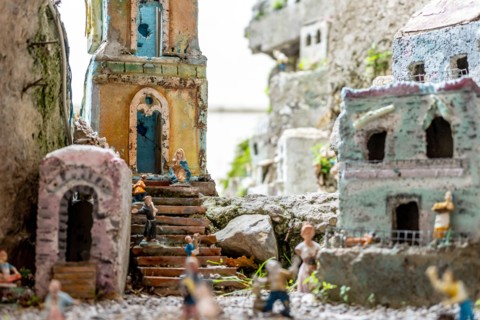 Naples, Italy, January, 2020: The art of Neapolitan nativity of S. Gregorio Armeno, S. Gregorio Armeno is a small street in the old town of Naples, Italy. High quality photo