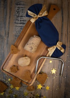 Festive canape, gingerbread toast and foie gras, french traditional festive gastronomy