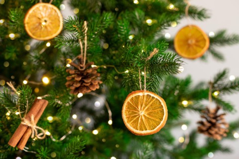 Christmas tree with natural decoration