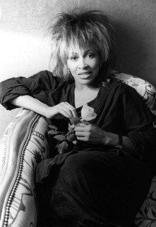 Singer Tina Turner on tour photographed in her hotel room in Paris