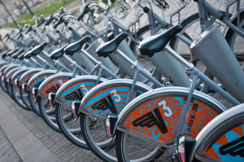Rental bicycles, Bordeaux, France