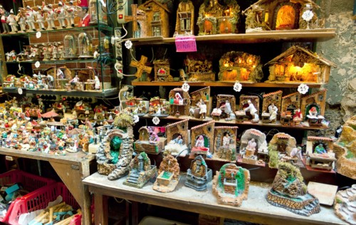 Christmas cribs in a typical street of Naples, San Gregorio Armeno.