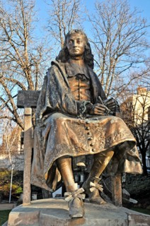 Blaise Pascal statue in Pascal square, sculpture réalisée par Eugène Guillaume (1822-1905), Clermont-Ferrand, Puy-de-Dome, Auvergne, France
