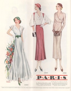 1930s France Womens Fashion Magazine Plate