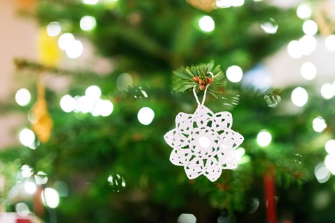 Crocheted decoration on Christmas tree