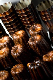Cake canneles, french dessert in a bakery