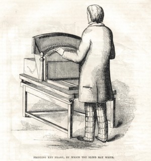 Printing key frame Foucault's Typewriter for the blind The Great Exhibition of 1851