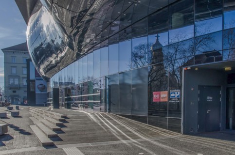 The Kunsthaus Graz, Grazer Kunsthaus, or Graz Art Museum built as part of the European Capital of Culture celebrations in 2003 architectural landmark