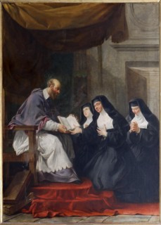 469 Saint François de Sales donnant à sainte Jeanne de Chantal la règle de l'ordre de la Visitation Noël Hallé