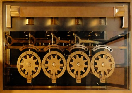 Pascal's calculator (also known as the arithmetic machine or Pascaline), a mechanical calculator invented by Blaise Pascal in the early 17th century. Pascal was led to develop a calculator by the labo...
