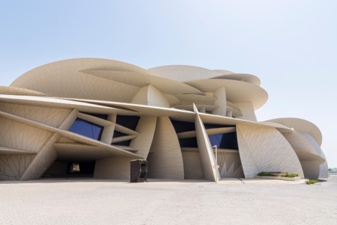 The desert rose inspired architectural landmark of the National Museum of Qatar, Doha, Qatar