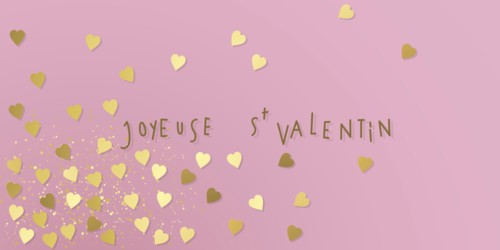 French Happy valentines day hearts illustration love banner