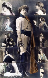 1898 ca , PARIS , FRANCE : The french most celebrated theatre actress SARAH BERNHARDT ( 1844 - 1923 )  in  some of his stage roles : THEROIGNE , FROUF