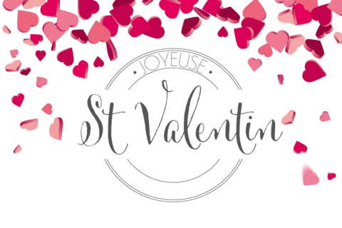 French Valentines day hearts illustration