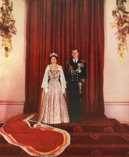 EDITORIAL ONLY Queen Elizabeth II and the Duke of Edinburgh, seen here after the State Opening of Parliament, 1952.  Elizabeth II, Queen of the United Kingdom, 1926 - 2022.  Prince Philip, Duke of Edi...