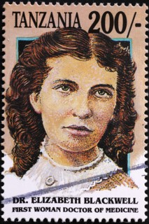First woman doctor of medicine Elizabeth Blackwell on stamp
