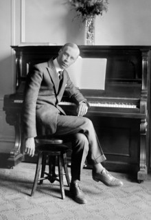 Sergei Prokofiev. Portrait of the Russian composer, pianist and conductor, Sergei Sergeyevich Prokofiev (1891-1953), photo by Bains News Service, c. 1918-1920